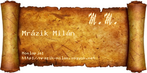 Mrázik Milán névjegykártya