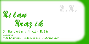 milan mrazik business card