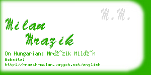 milan mrazik business card